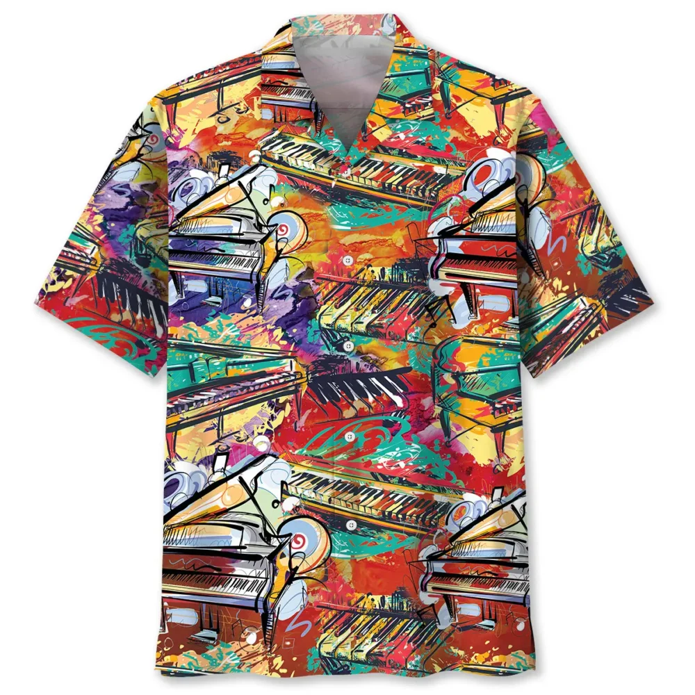Piano Watercolor Hawaiian Shirt HWBN2762864 - Beltina