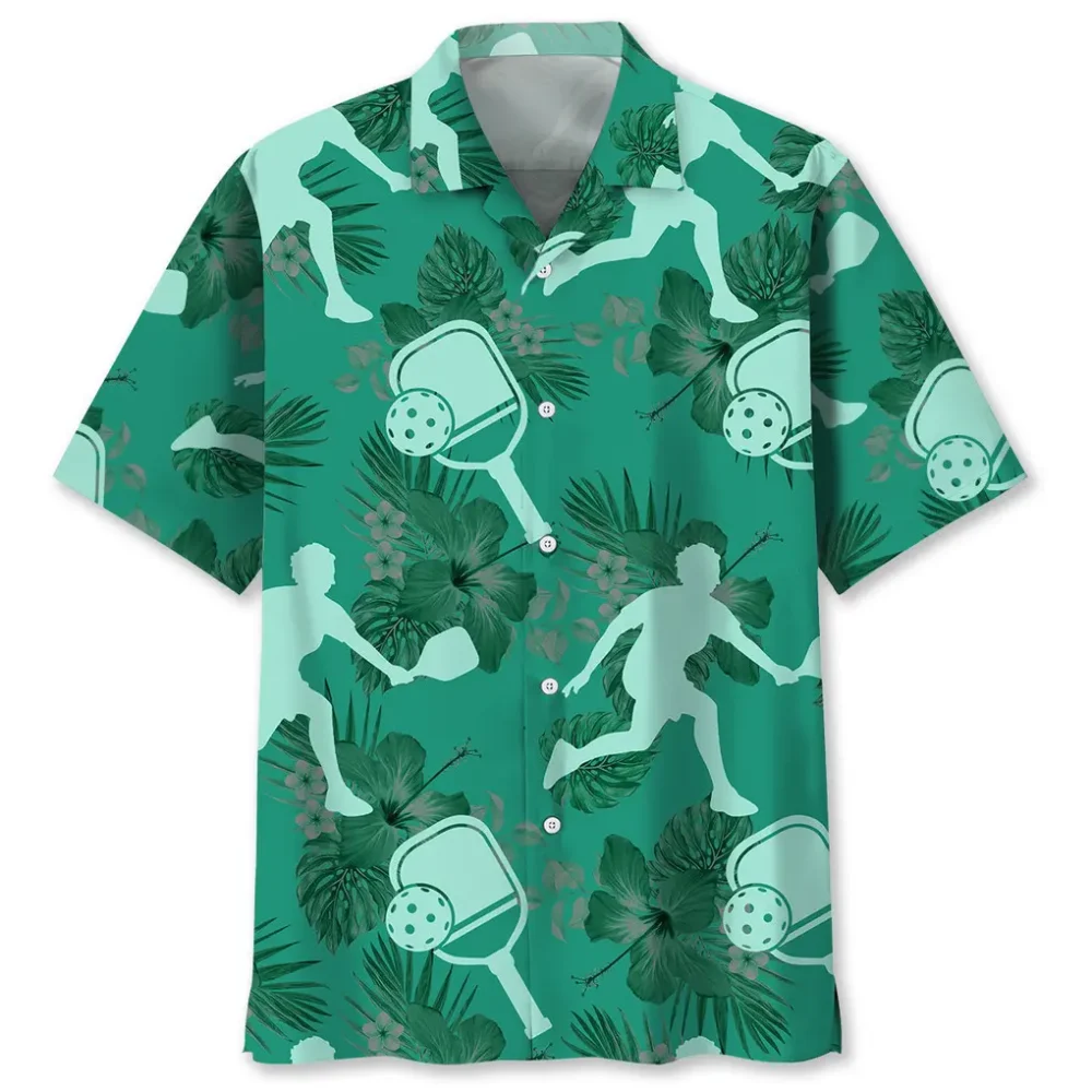 Pickleball Kelly Green Hawaiian Shirt HWBN2762572 - Beltina