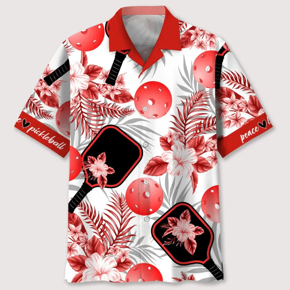 Pickleball Red Hawaiian Shirt HWBN2762578 - Beltina