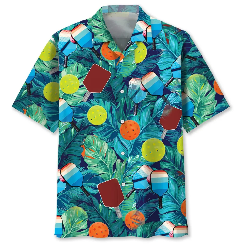Pickleball Tropical Green Hawaiian Shirt HWBN2762991 - Beltina