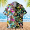 Retro Bigfoot Riding Dinosaur Unisex Hawaiian Shirt Aloha Shirt HWBN2765678 - Beltina