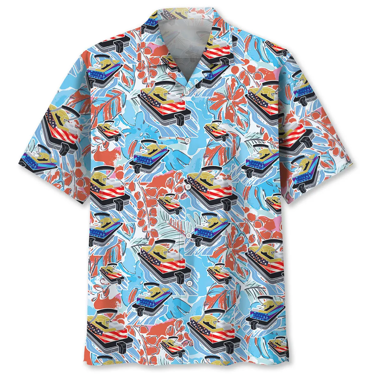 pontoon-american-flag-hawaiian-shirt