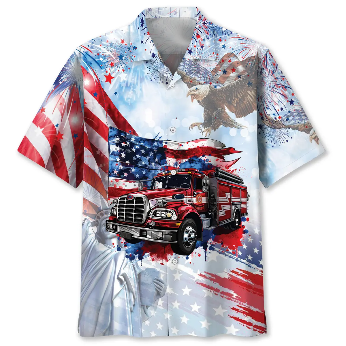 proud-fire-truck-hawaiian-shirt