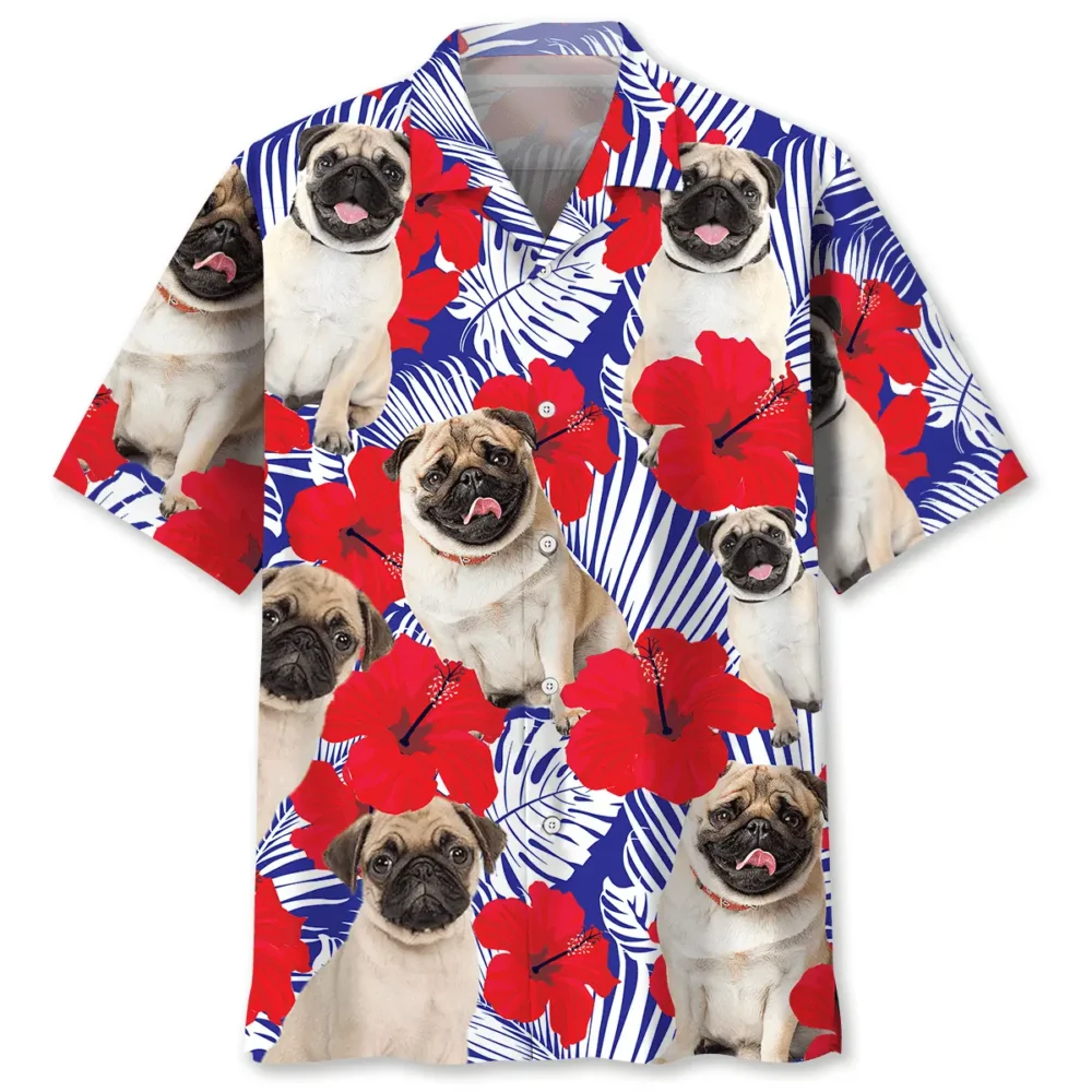 Pug Tropical Hawaiian Shirt HWBN2762998 - Beltina