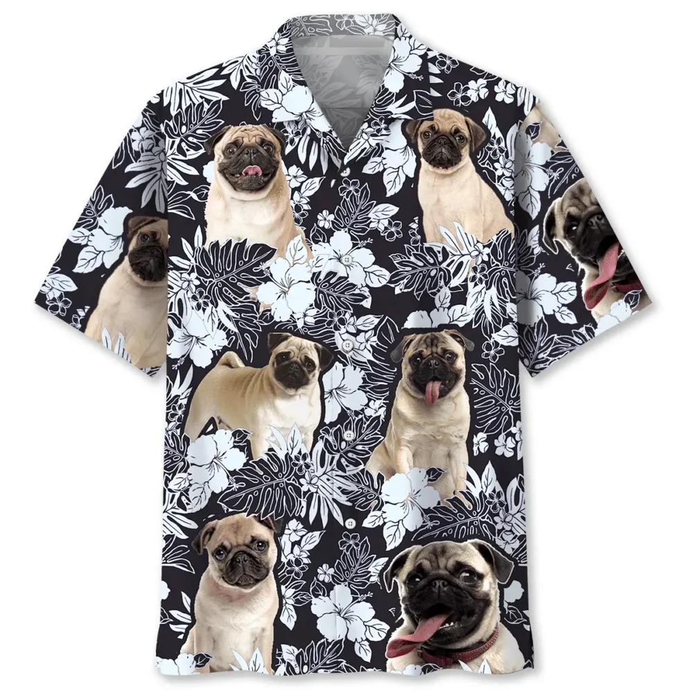 Pug Tropical Men Hawaiian Shirt HWBN2762999 - Beltina