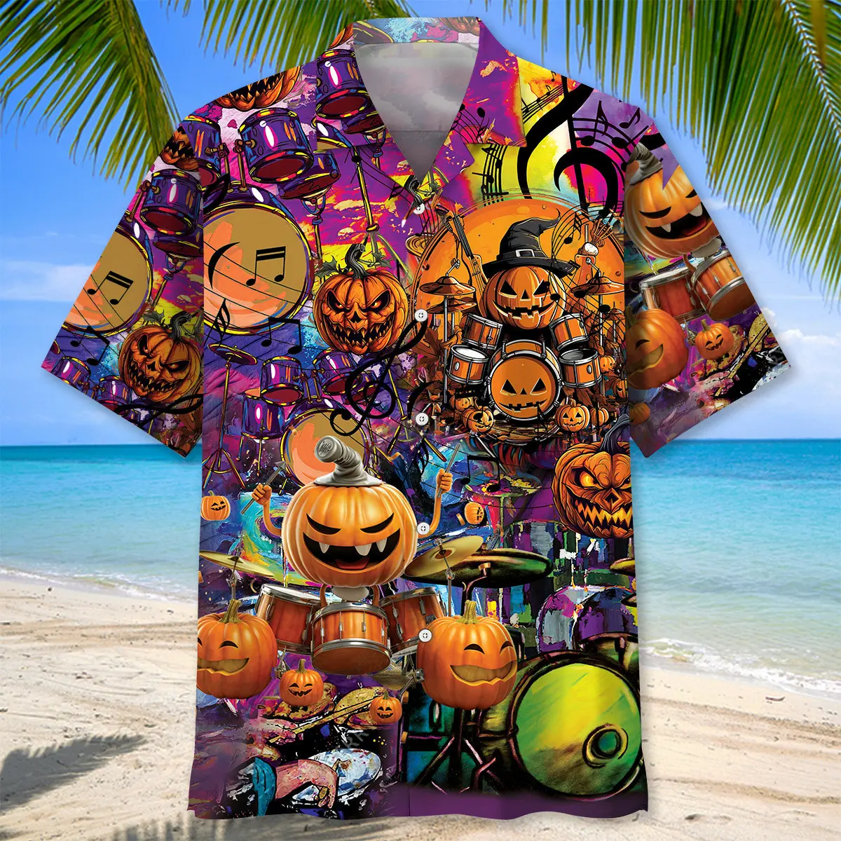 pumpkin-drummer-halloween-hawaiian-shirt-1