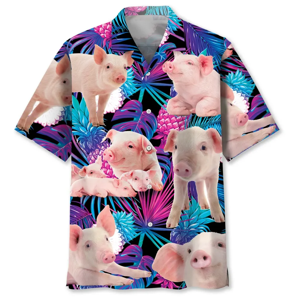 Purple Tropical Pig Hawaiian Shirt HWBN2762968 - Beltina