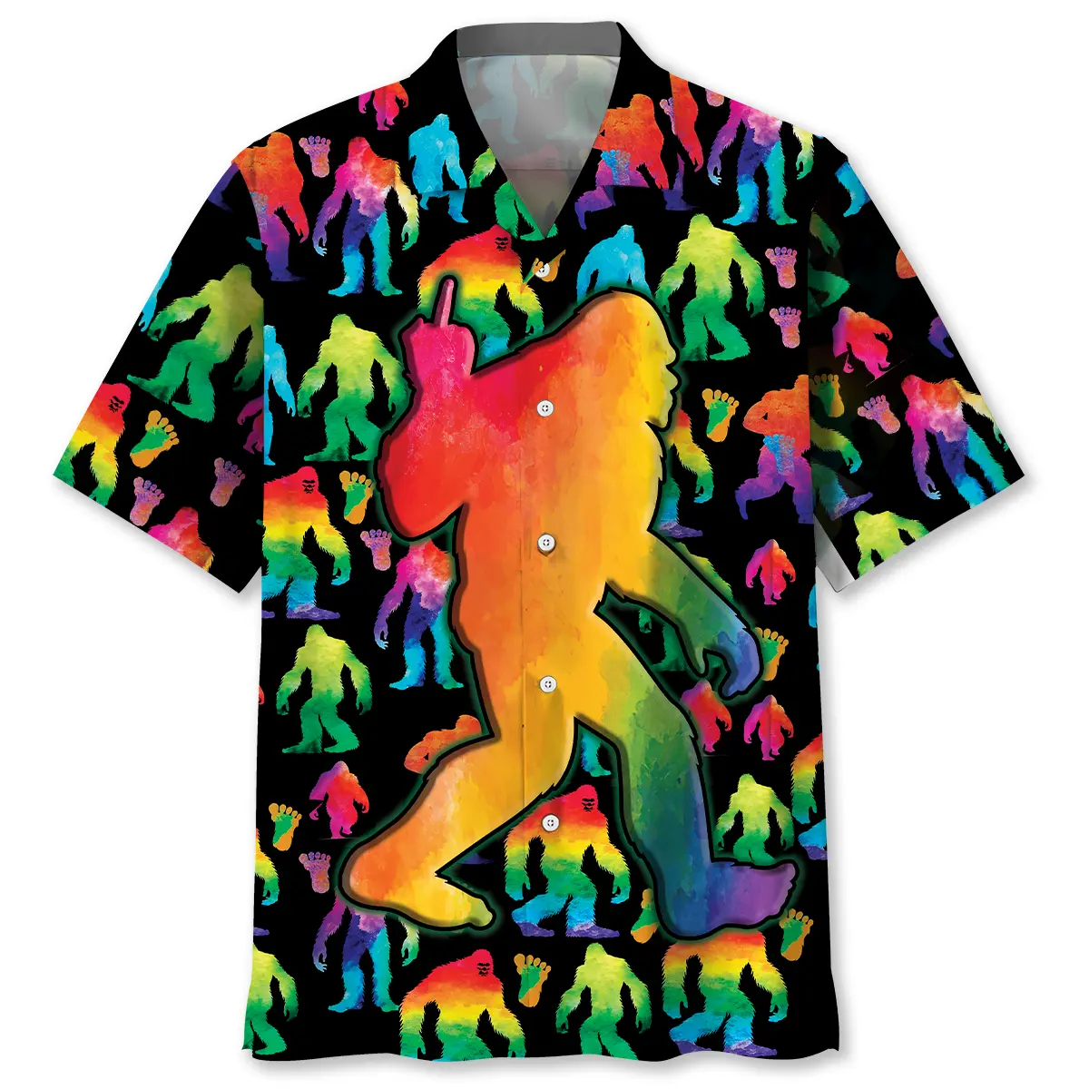 rainbow-bigfoot-party-hawaiian-shirt