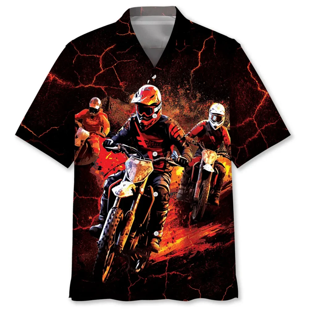 Red Dirt Bike Racing Hawaiian Shirt HWBN2762890 - Beltina