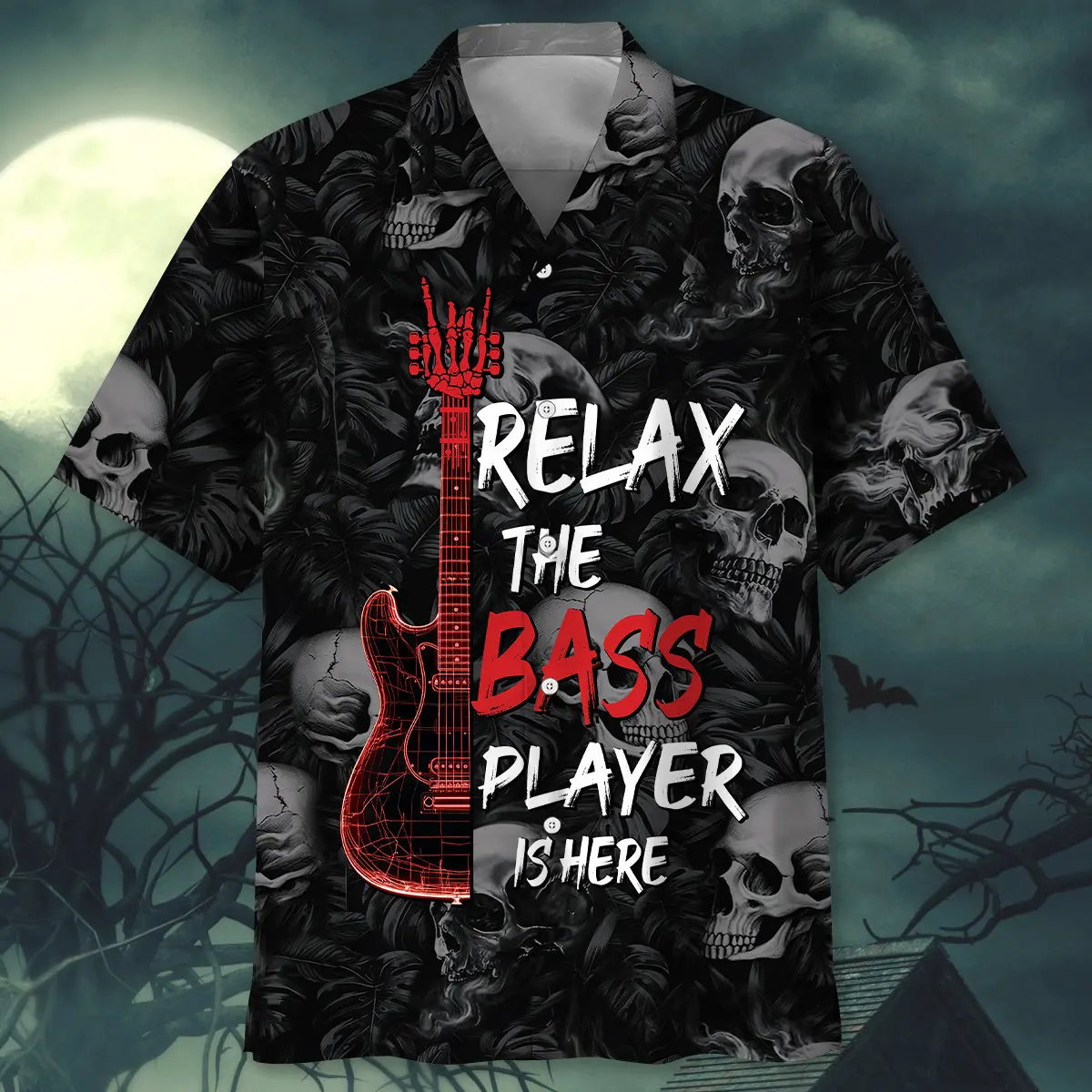 relax-the-bass-player-is-here-skull-hawaiian-shirt-1