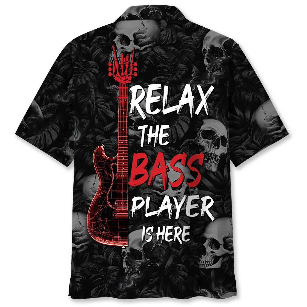 relax-the-bass-player-is-here-skull-hawaiian-shirt-2