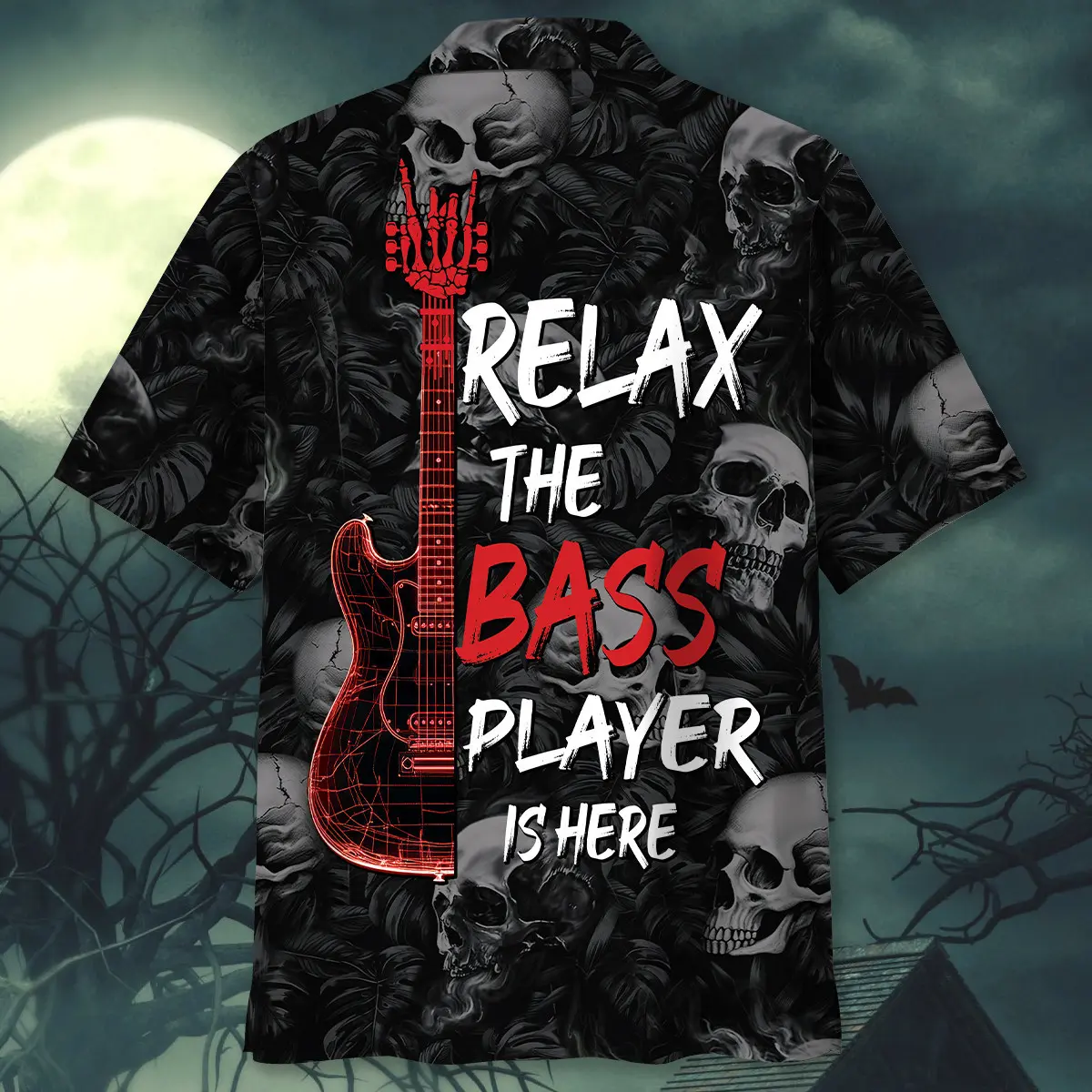 relax-the-bass-player-is-here-skull-hawaiian-shirt-3