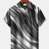 Retro 60s Gradient Line Geometric Men's Hawaiian Shirt HWBN2765315 - Beltina