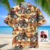 Retro Funny Motorcycle Custom Photo Face Hawaiian Shirt HWBN2764758 - Beltina