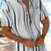 Retro Geometric Gradient Basic Line Men's Hawaiian Shirt HWBN2765162 - Beltina