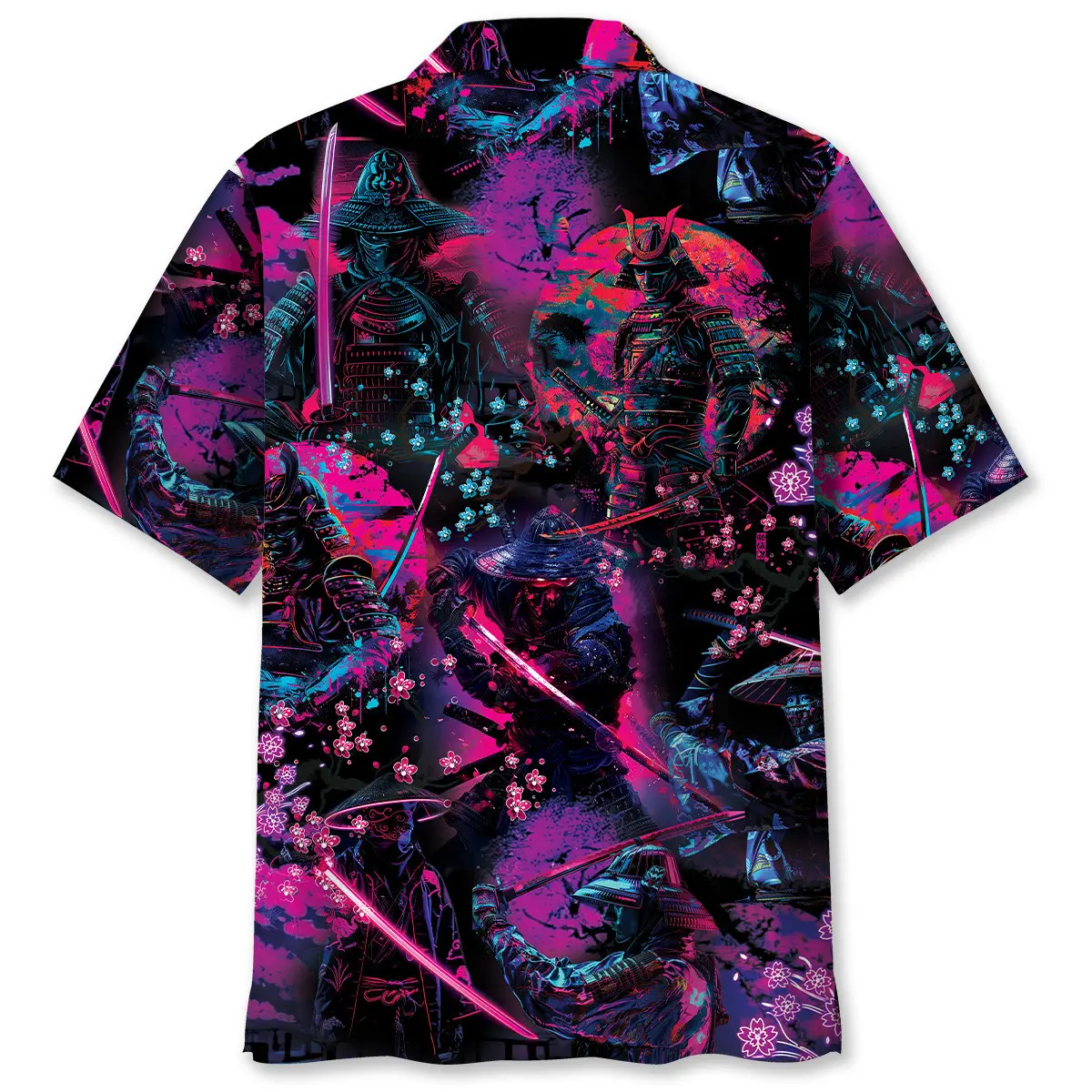 samurai-neon-art-hawaiian-shirt-1