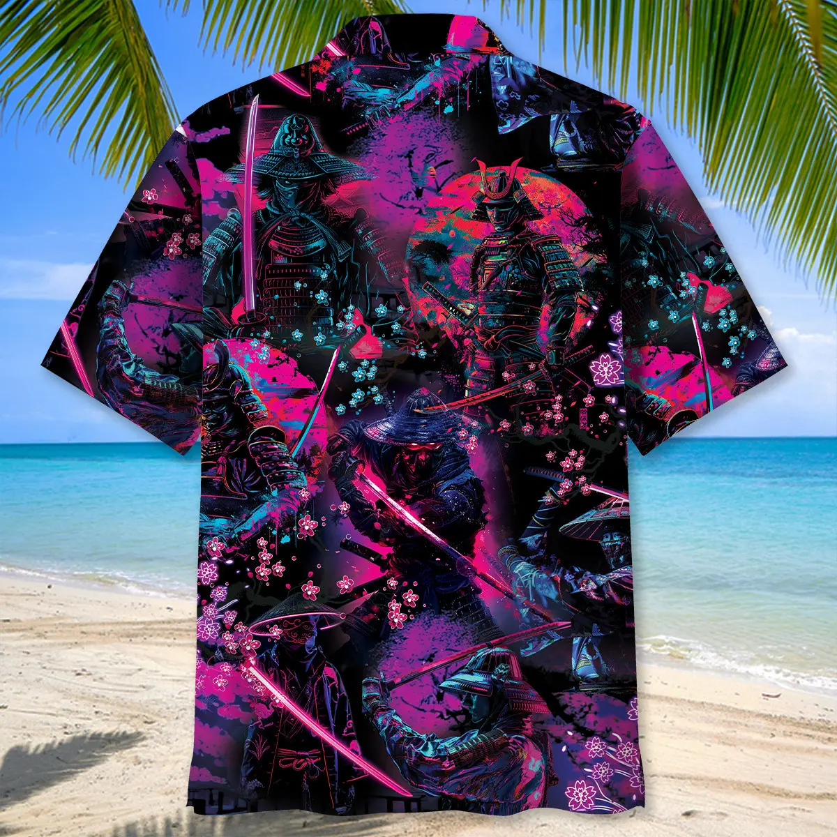 samurai-neon-art-hawaiian-shirt-2