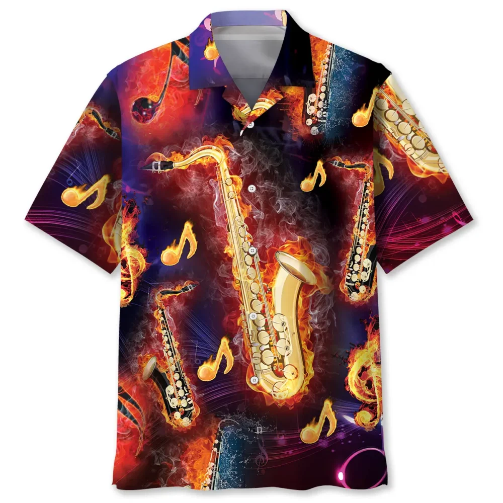 Saxophone Colorful Hawaiian Shirt HWBN2762855 - Beltina