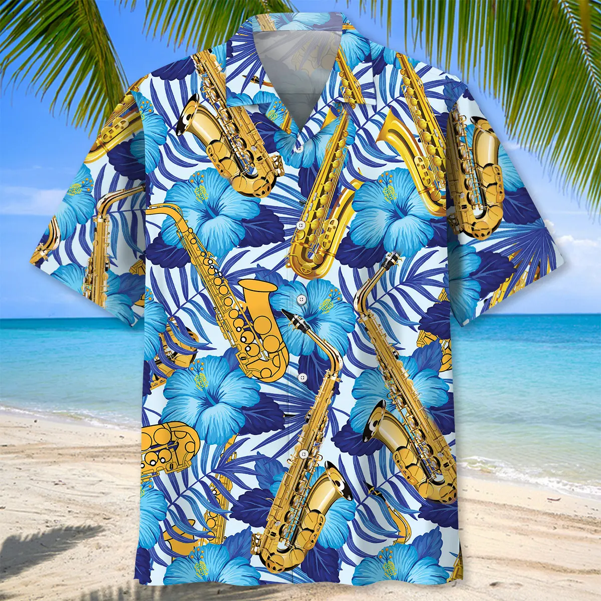 saxophone-tropical-hawaiian-shirt-1