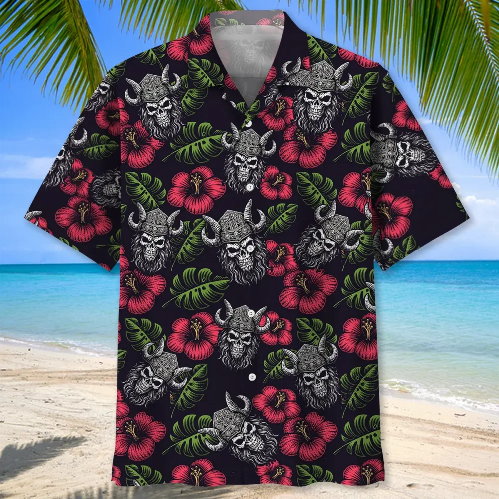 Scary Skull Head Viking Warrior Hawaiian Shirt HWBN2762997 - Beltina