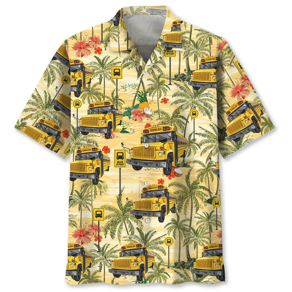 School Bus Coconut Hawaiian Shirt HWBN2762804 - Beltina