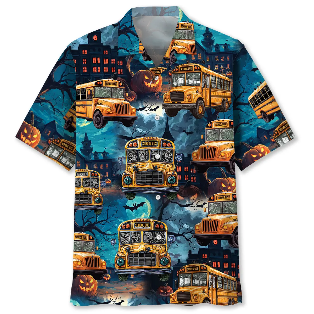 school-bus-halloween-night-hawaiian-shirt