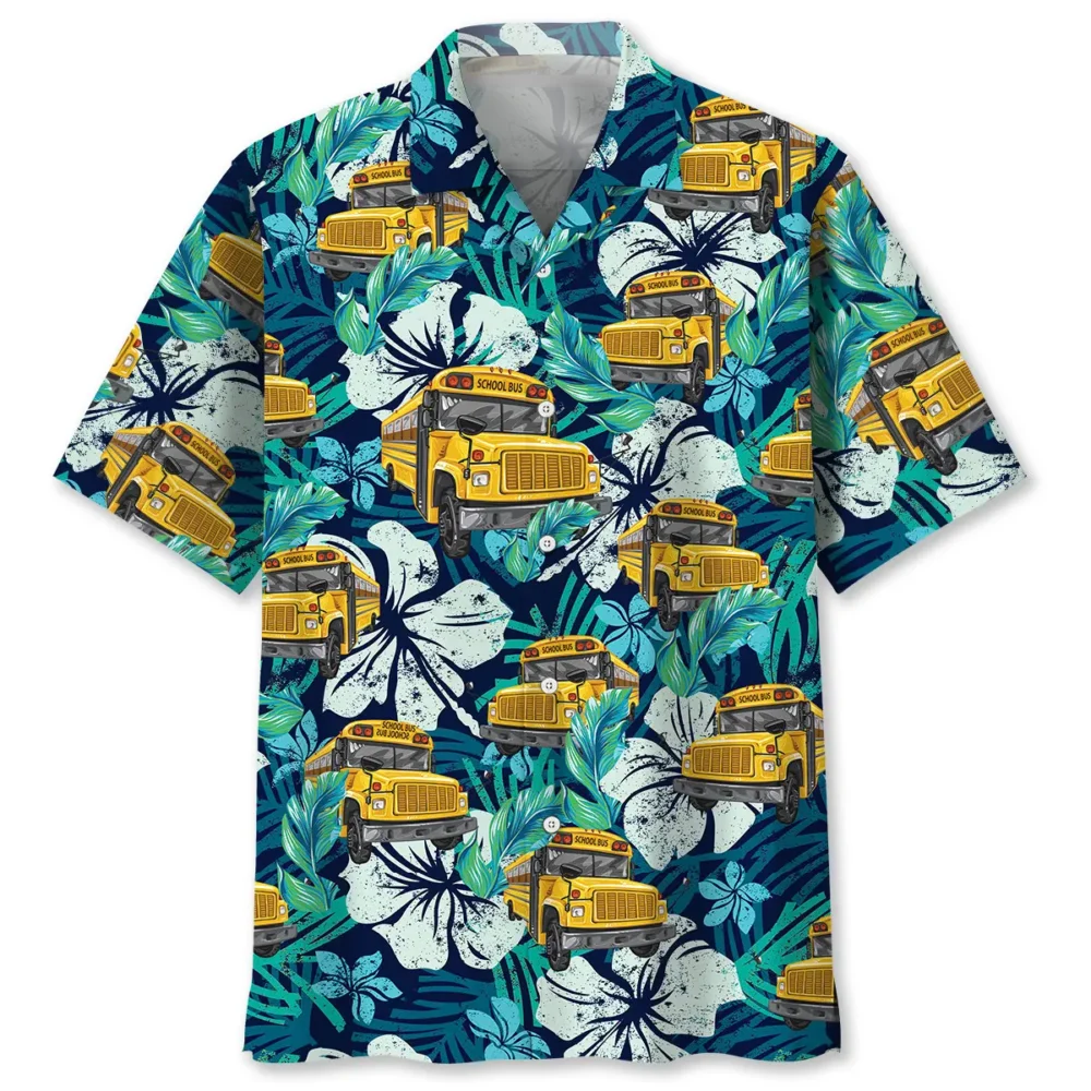 School Bus Tropical Hawaiian Shirt HWBN2762802 - Beltina