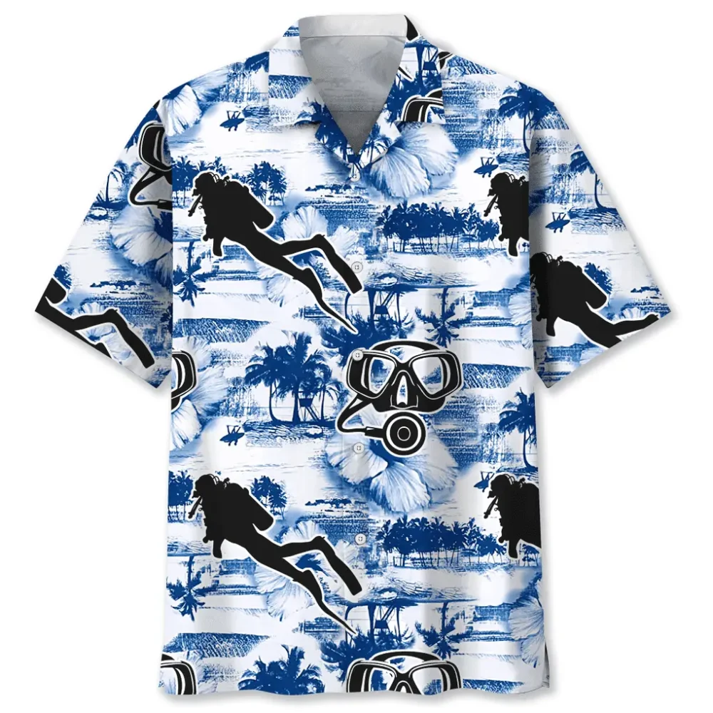 Scuba Diving Blue Nature Hawaiian Shirt HWBN2762352 - Beltina