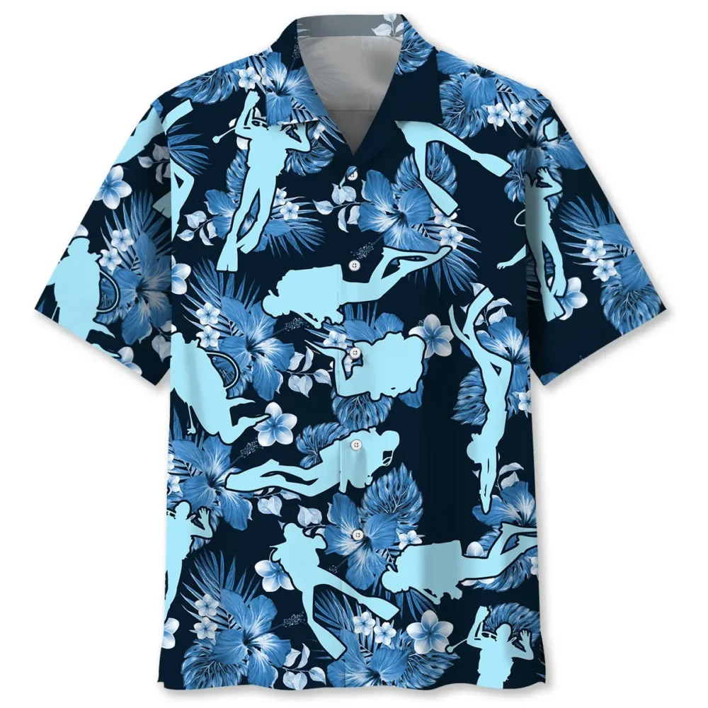 Scuba Diving Blue Nature Hawaiian Shirt HWBN2762067 - Beltina