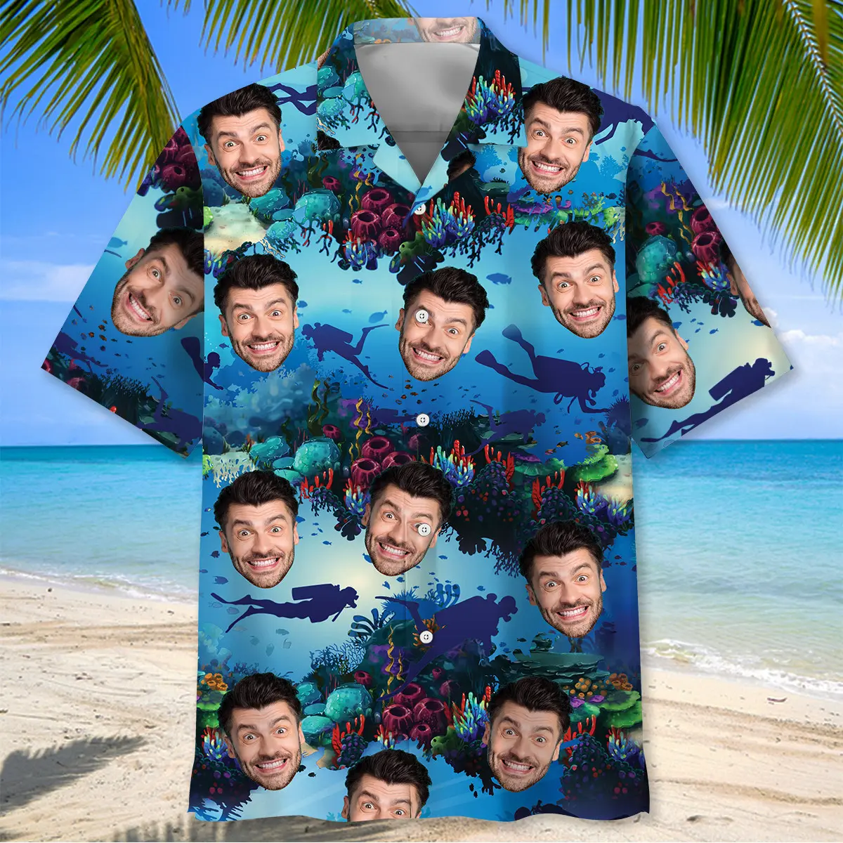 scuba-diving-custom-face-hawaiian-shirt-1