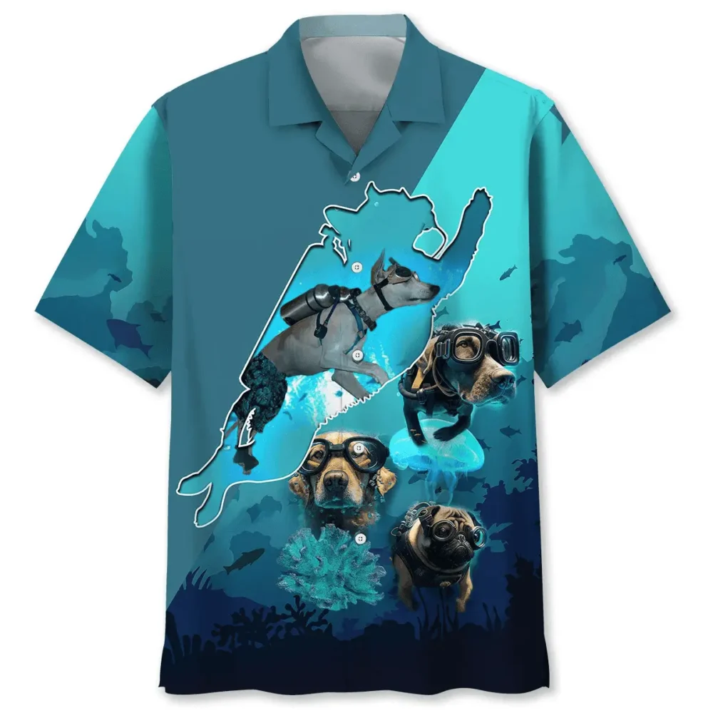 Scuba Diving Dog Dive Hawaiian Shirt HWBN2762095 - Beltina