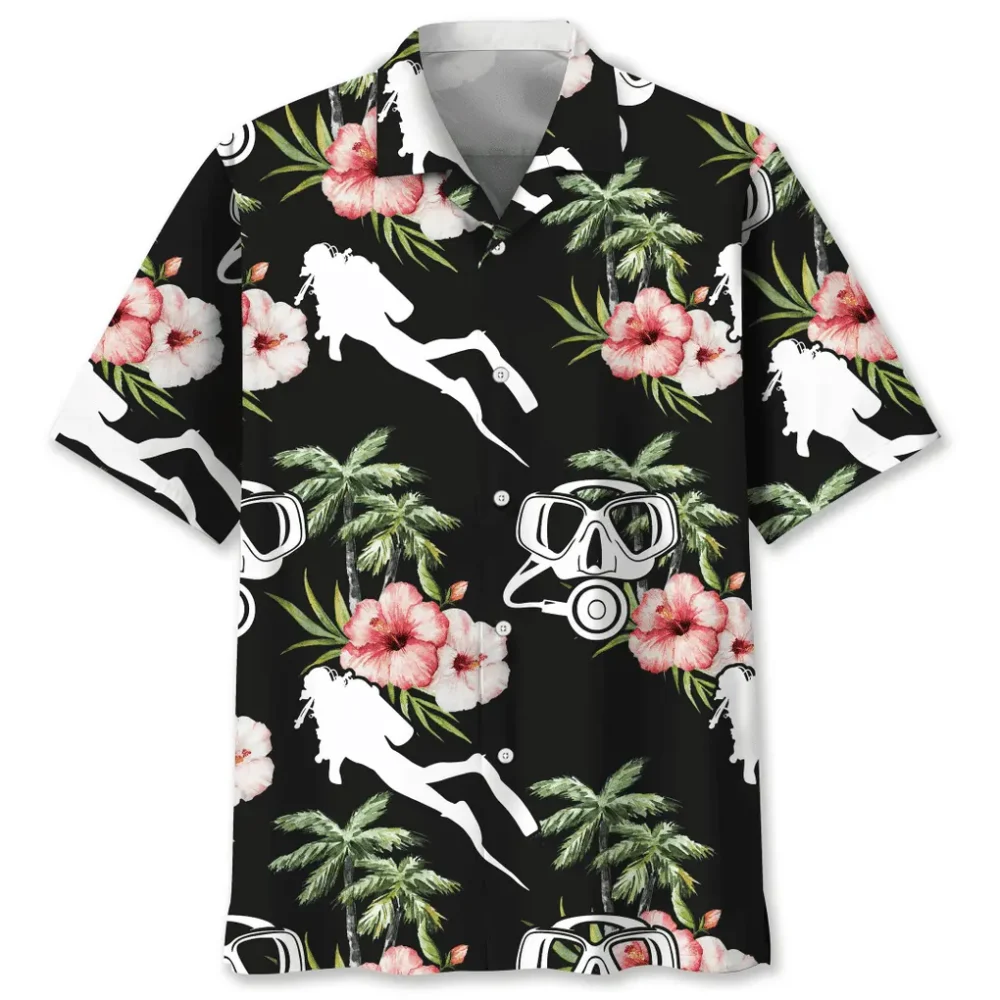 Scuba Diving Nature Flower Hawaiian Shirt HWBN2762113 - Beltina