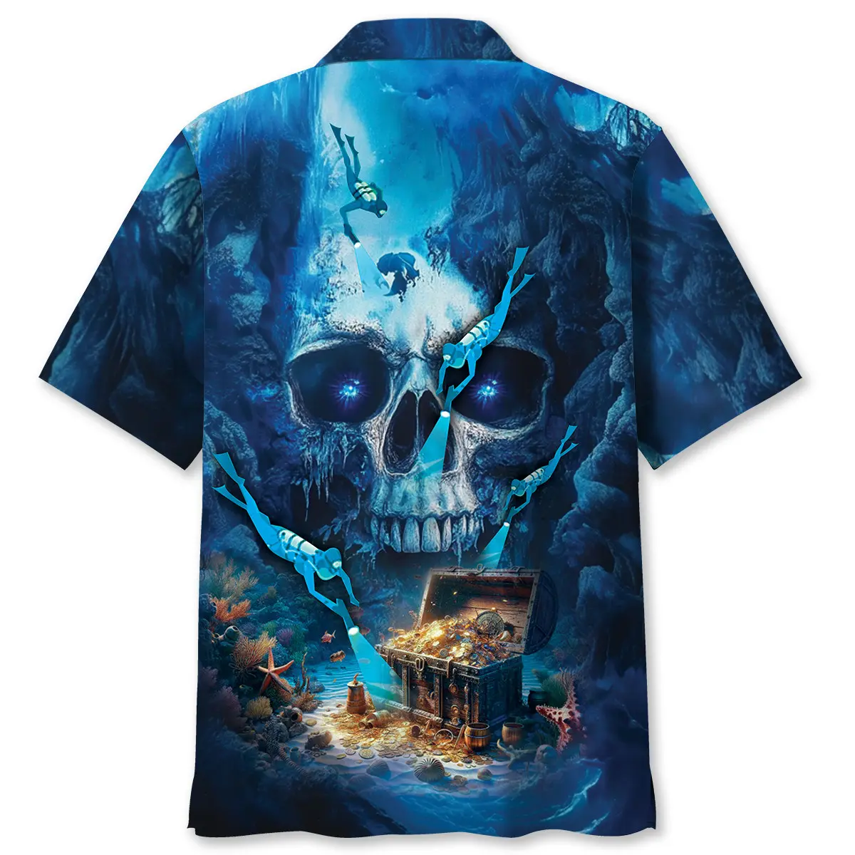 scuba-diving-skull-cave-hawaiian-shirt-1