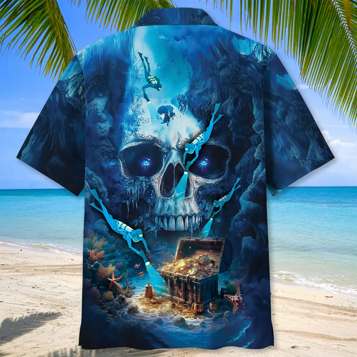 scuba-diving-skull-cave-hawaiian-shirt-3