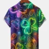Shamrock St. Patrick Gradient Neon 3D Hawaiian Shirt HWBN2765116 - Beltina