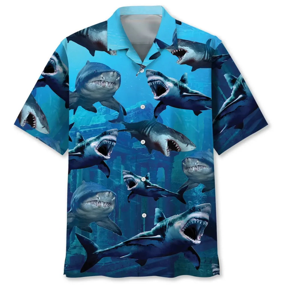 Shark Deep Sea Hawaiian Shirt HWBN2763022 - Beltina