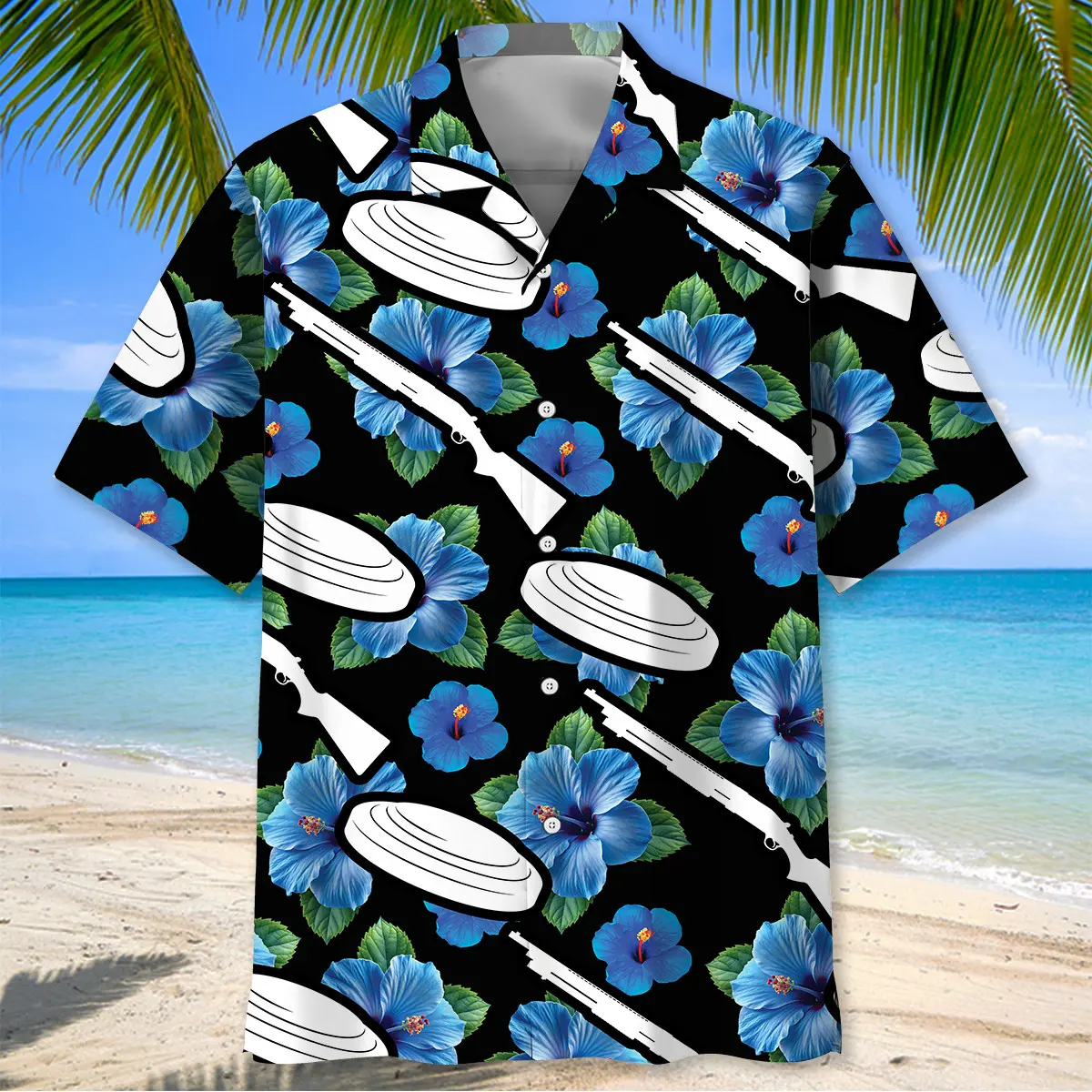 skeet-shooting-hibiscus-blue-hawaiian-shirt-1