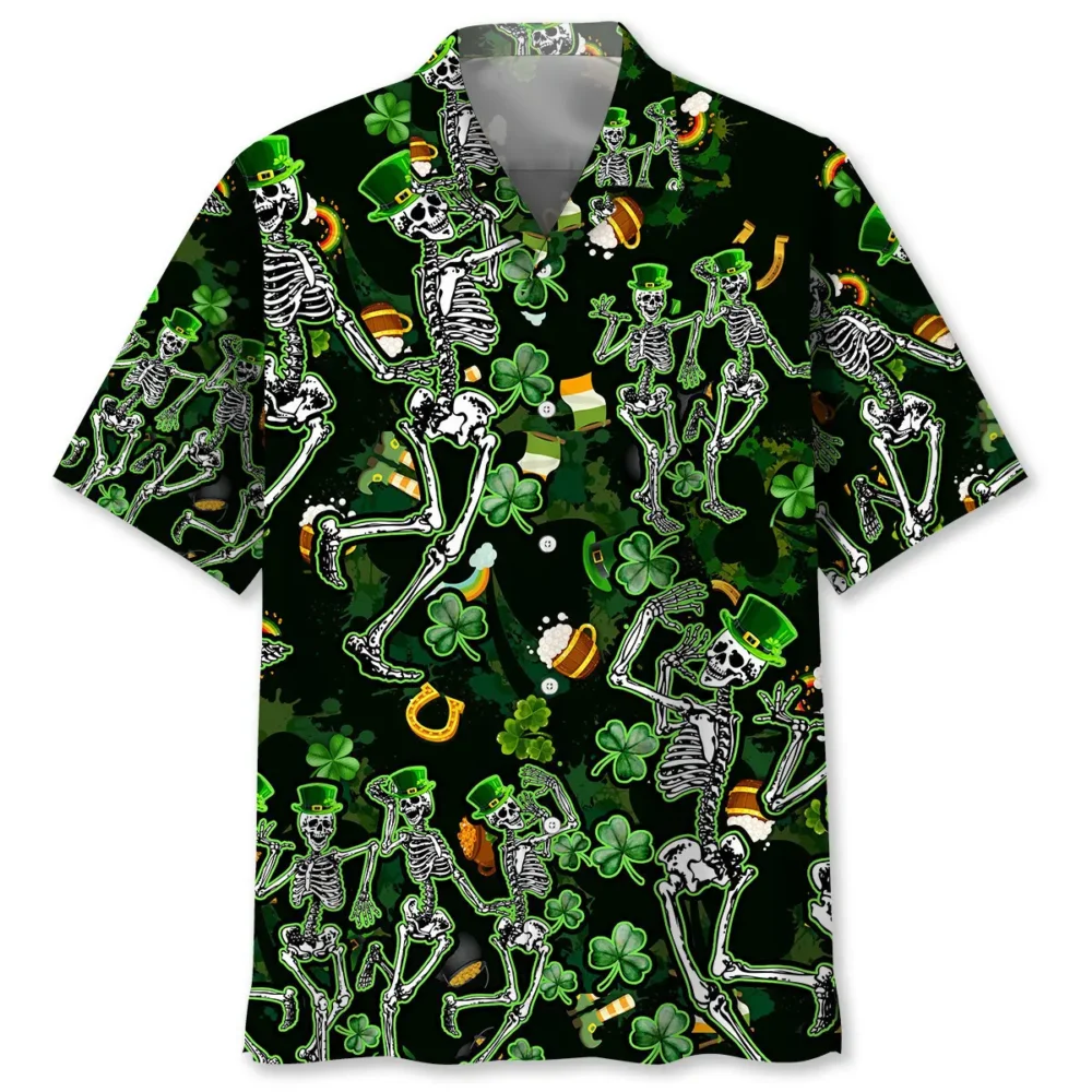 Skeleton Irish St.Patrick Day Hawaiian Shirt HWBN2762061 - Beltina
