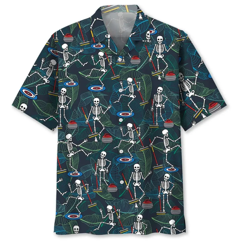 Skeleton Play Curling Hawaiian Shirt HWBN2762947 - Beltina