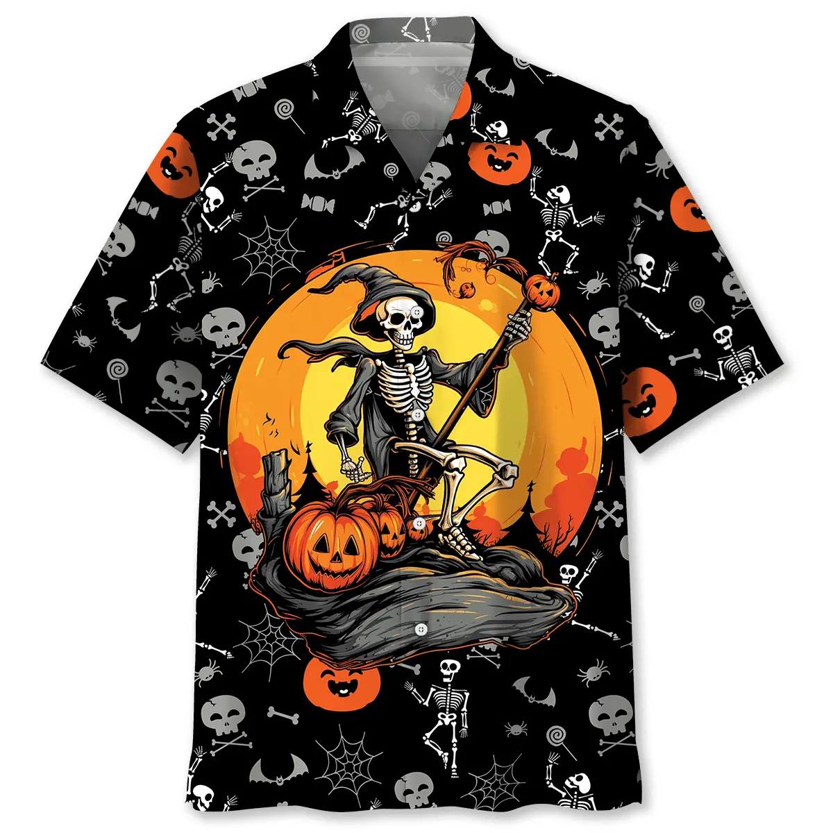 skeleton-witch-halloween-hawaiian-shirt