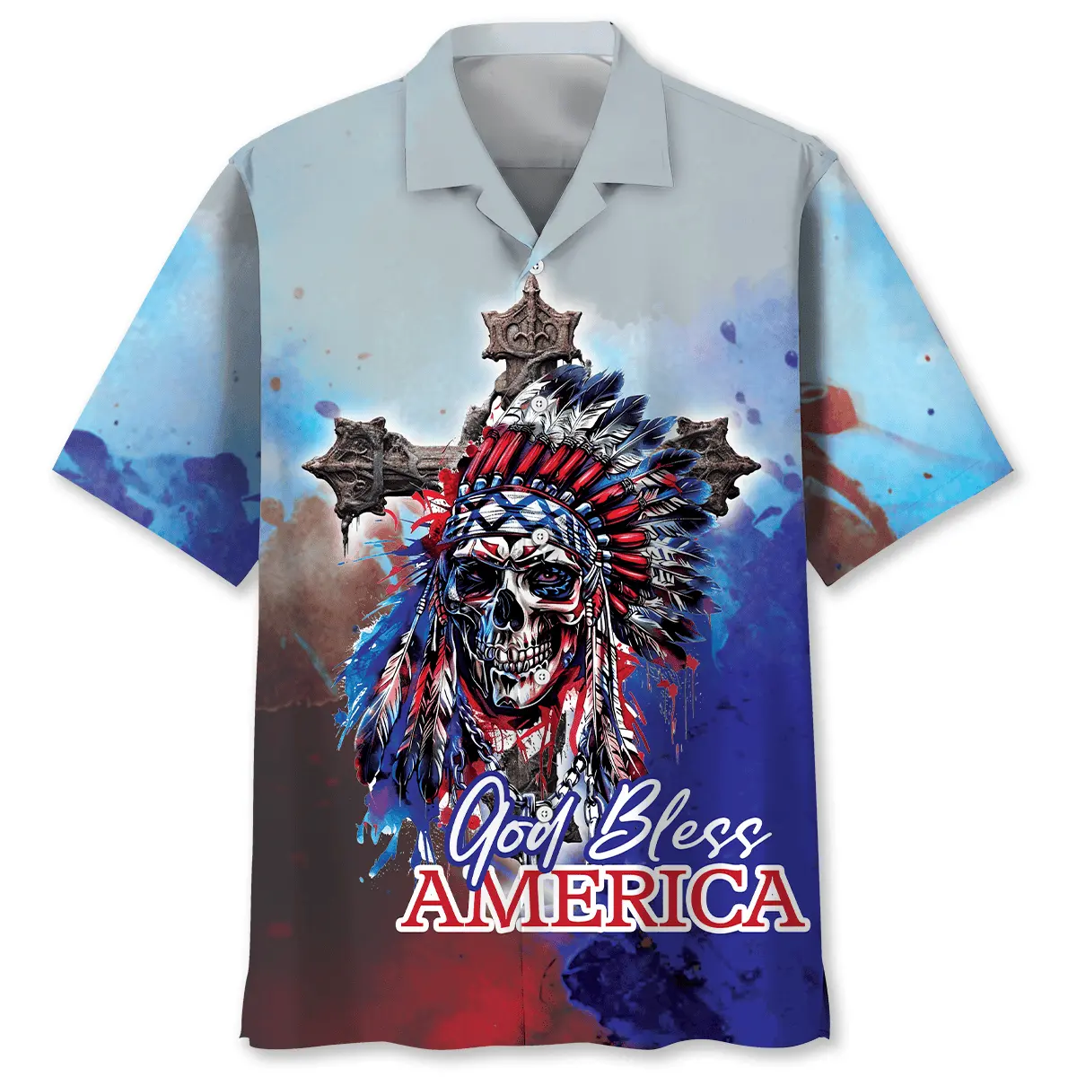 skull-god-bless-america-hawaiian-shirt