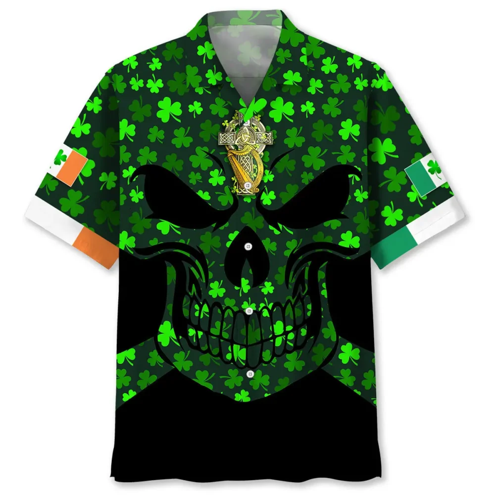 Skull Green St.Patrick Day Hawaiian Shirt HWBN2762043 - Beltina