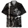 Skull Guitar Black And White Hawaiian Shirt HWBN2764870 - Beltina