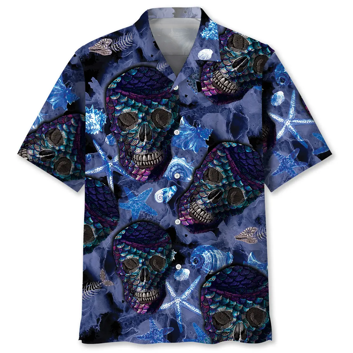 skull-mermaid-hawaiian-shirt