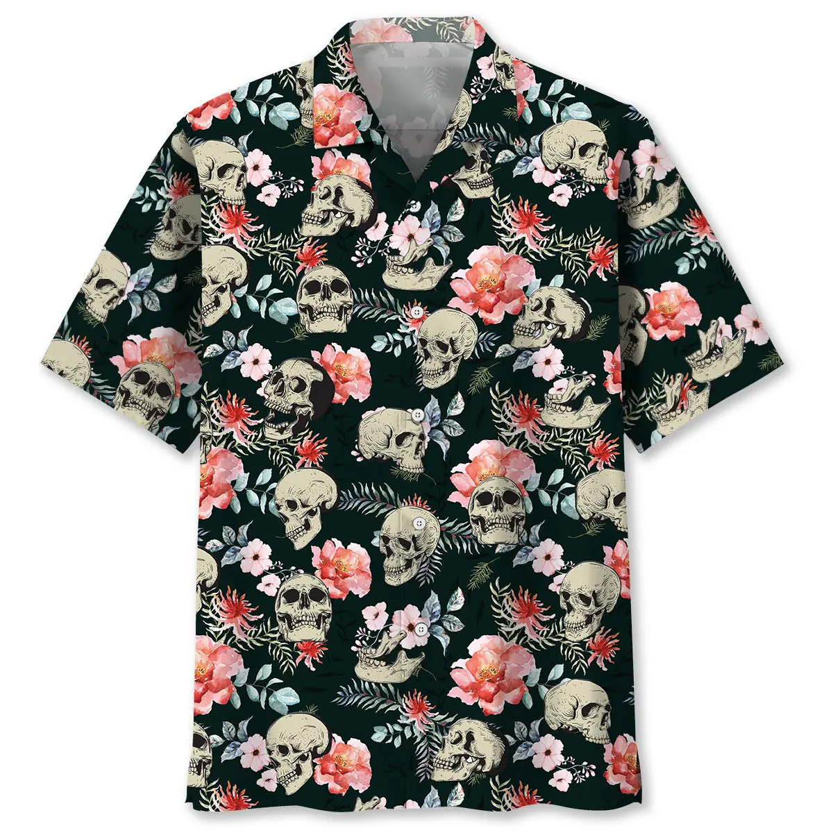 skull-roses-hawaiian-shirt