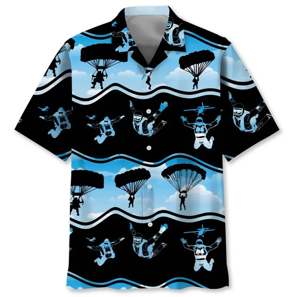 Skydiving Blue Hawaiian Shirt HWBN2762866 - Beltina
