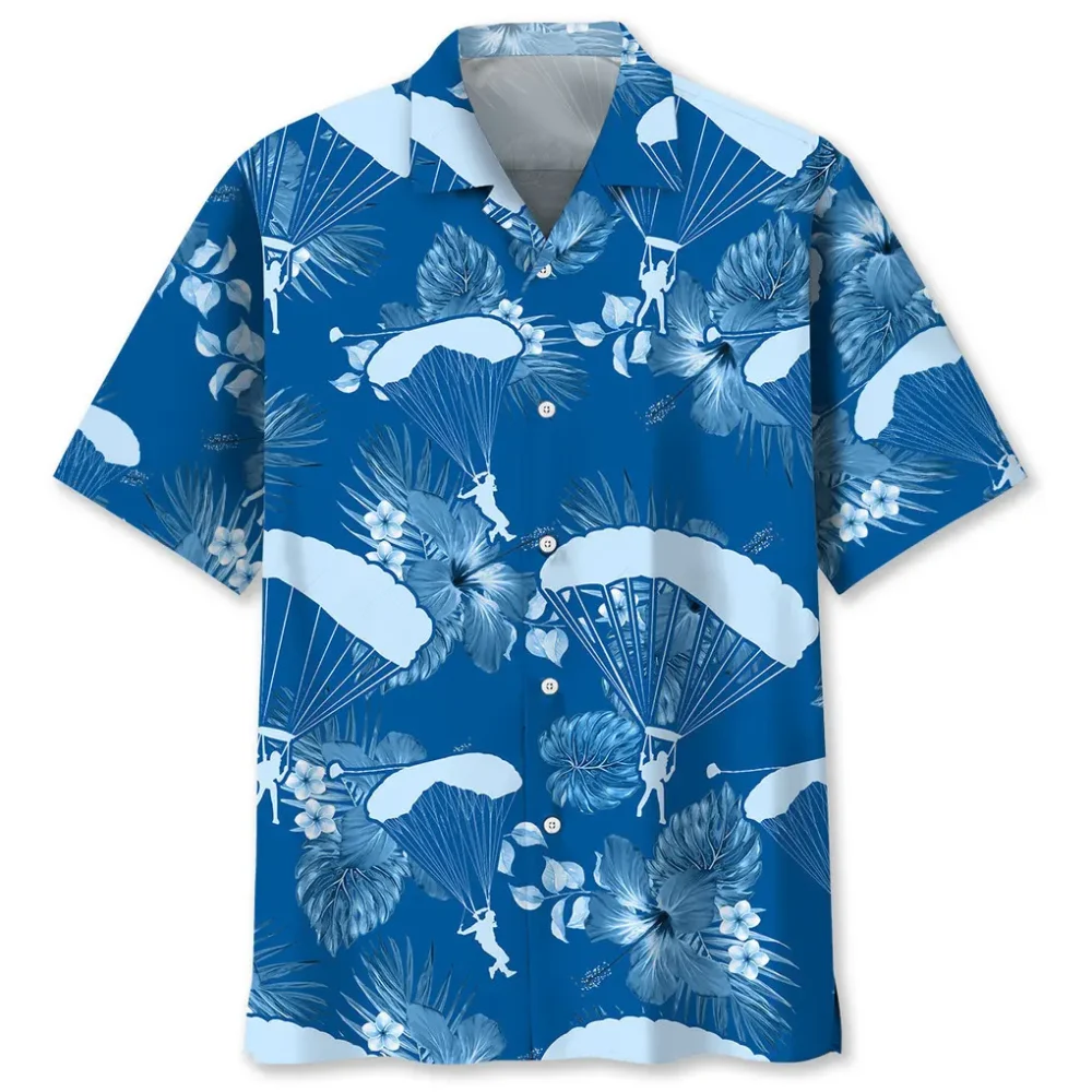Skydiving Blue Hawaiian Shirt HWBN2762596 - Beltina