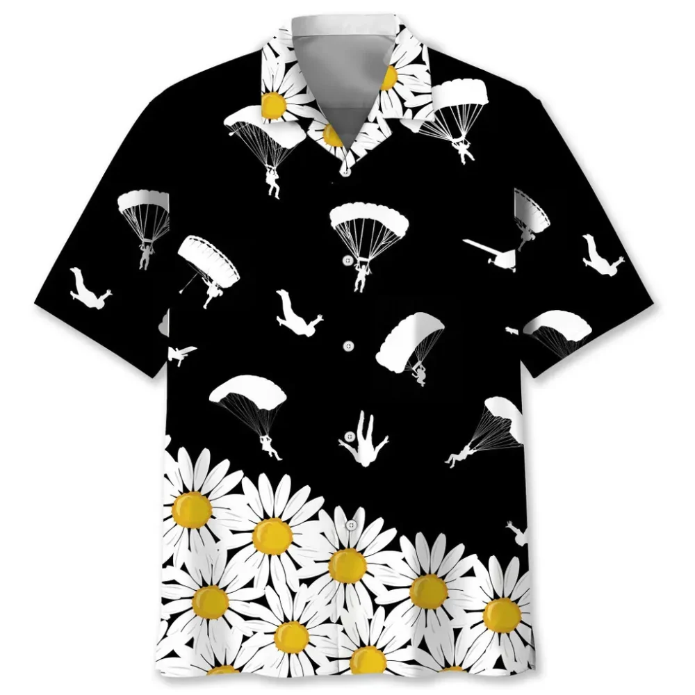 Skydiving Daisy Flower Hawaiian Shirt HWBN2762599 - Beltina