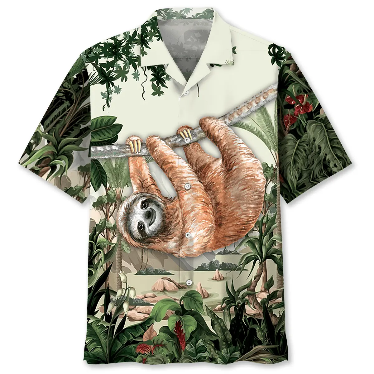 sloth-jungle-hawaiian-shirt