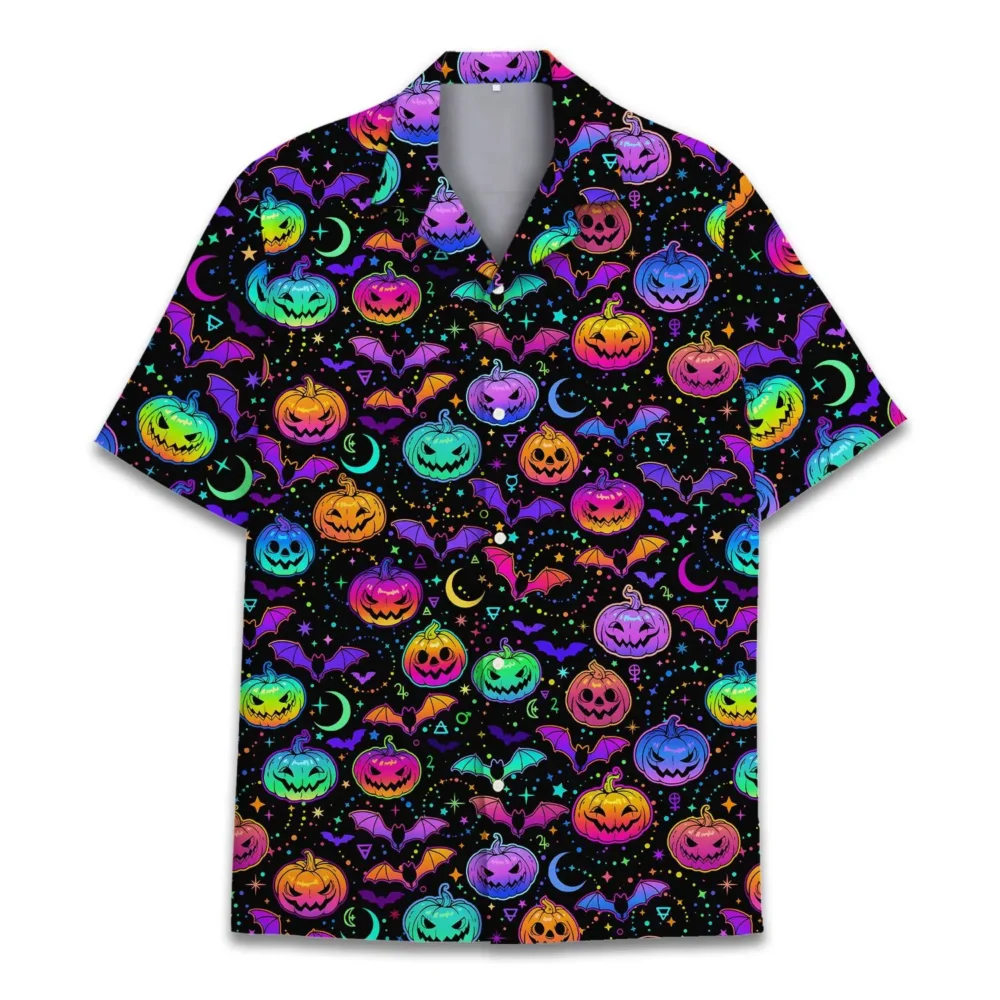 Halloween Pumpkin Unisex Hawaiian Shirt Aloha Shirt HWBN2765697 - Beltina
